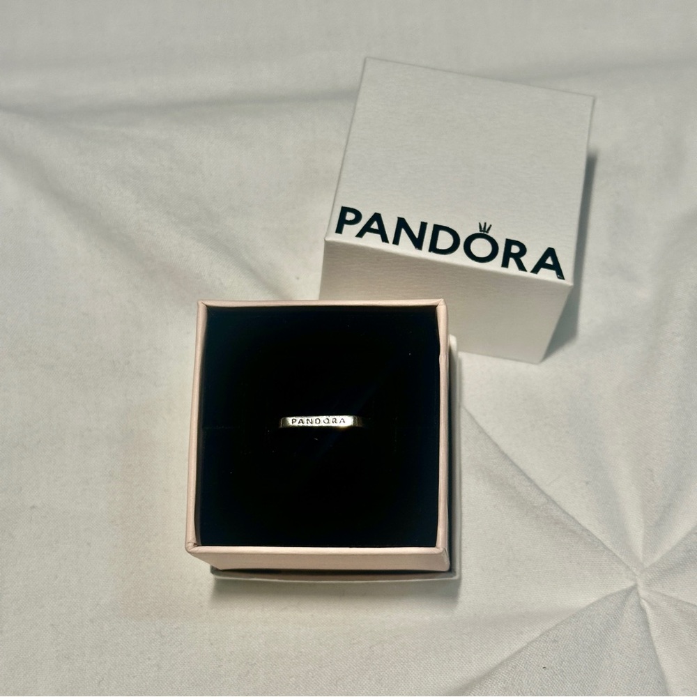 Pandora Logo Bar Stacking Ring - Silver